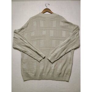 VTG Irvine Park XL Sweater Coogi Style Texture Geometric Knit Pullover Grandpa